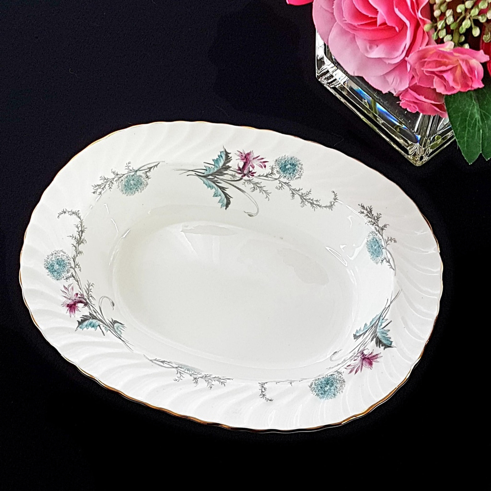 Aynsley Wayside Bone China Oval Serving Bowl, Made in England